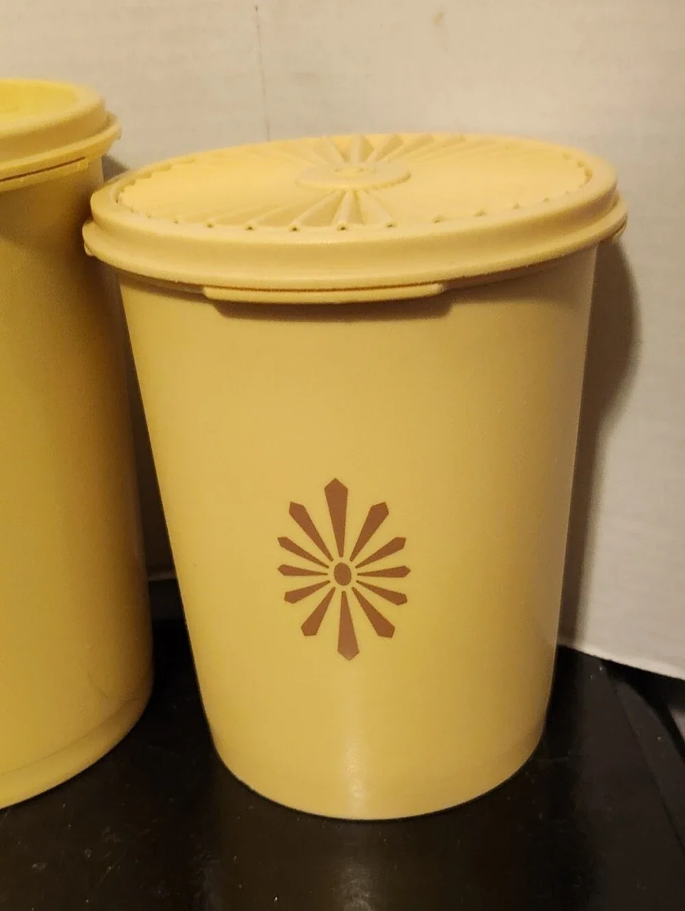 Vintage Tupperware Nesting Canister Set 4 w/ Lids Yellow Golden Harvest